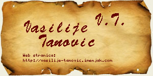 Vasilije Tanović vizit kartica